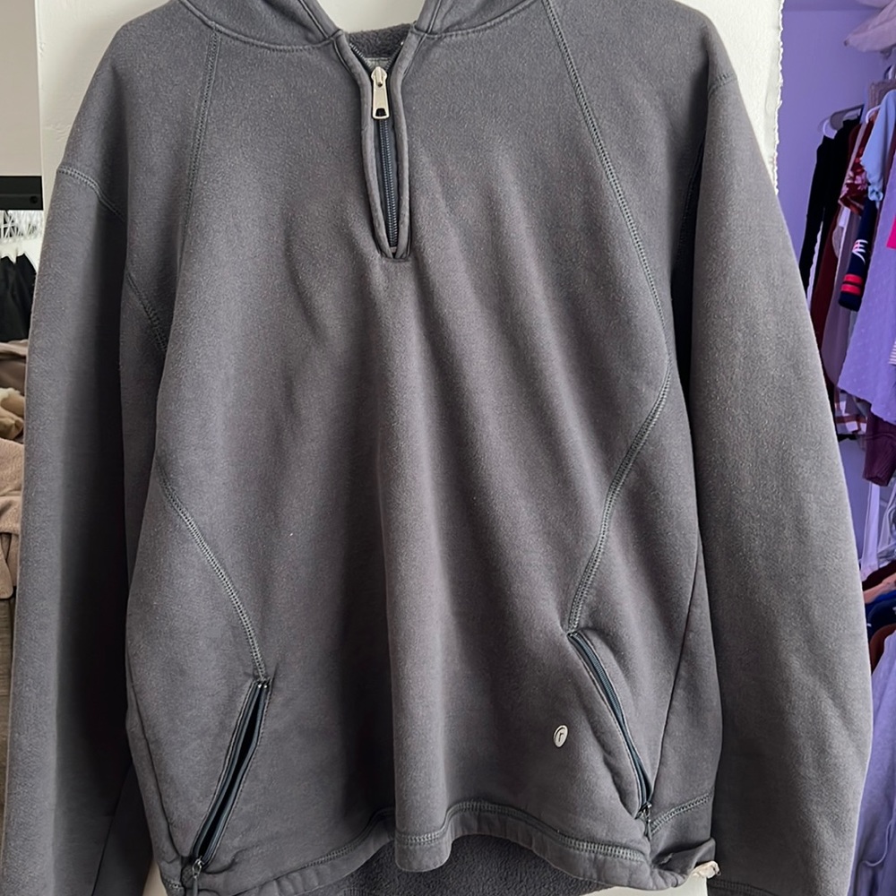 RUSSELL quarter zip hooded sweatshirt